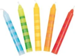 Goki Geburtstagskerzen-Set, 10 Stück, Geringelt