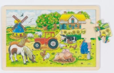 Goki Holzpuzzle 24 Teile Müllers Farm 3 Goki Holzpuzzle 24 Teile Müllers Farm