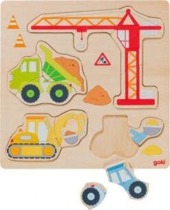 Goki Einlegepuzzle Baufahrzeuge