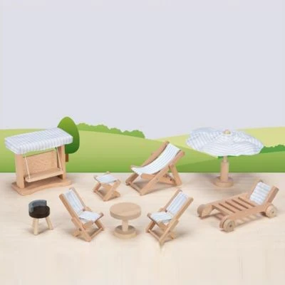 Goki Puppengartenmöbel Weiß 4 Goki Puppengartenmöbel Weiß – Bild 2