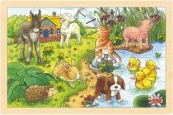 Goki Holzpuzzle 24 Teile Tierkinder