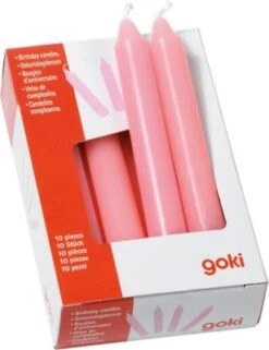 Goki Geburtstagskerzen-Set Rosa, 10 Stück
