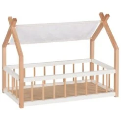 GOKI 51519 Puppenbett Giebeldach Mit Textil