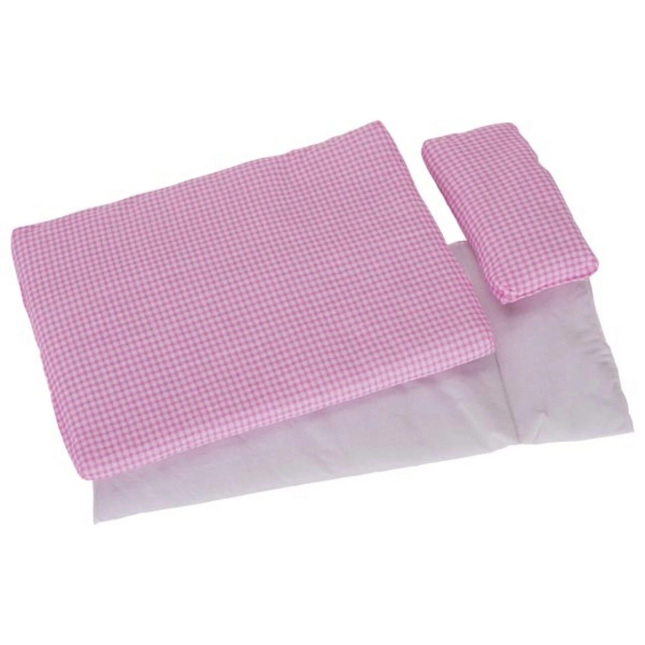 GOKI 51543 Puppenbettzeug Rosa Kariert 3 GOKI 51543 Puppenbettzeug Rosa Kariert