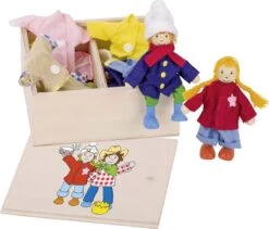 GOKI 51557 Biegepuppen Birte & Ben, Klamottenkiste
