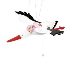 Goki 52929 Schwingtier Storch Mit Baby