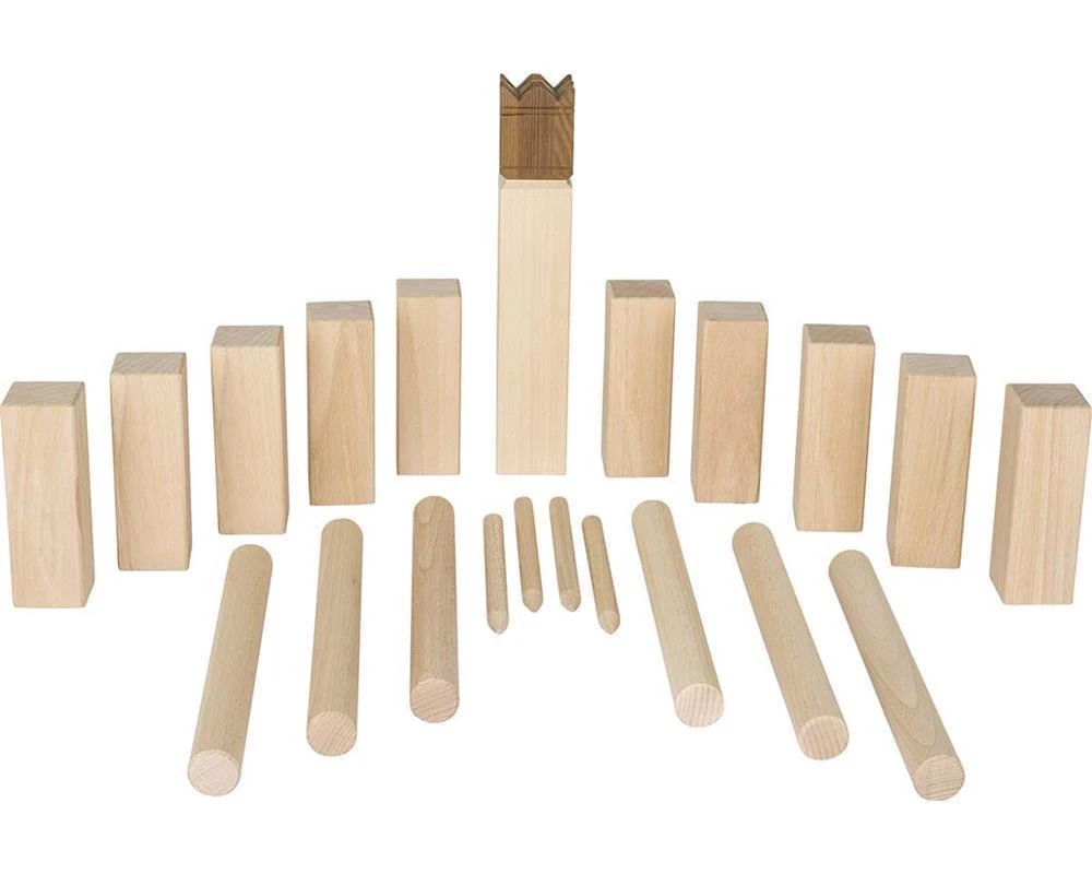 Goki 56686 Wikingerspiel Kubb, Im Baumwollbeutel, Goki Nature König: 4,5 X 4,5 X 25 Cm, Holz, 21 Teile 4 Goki 56686 Wikingerspiel Kubb, Im Baumwollbeutel, Goki Nature König: 4,5 X 4,5 X 25 Cm, Holz, 21 Teile – Bild 2
