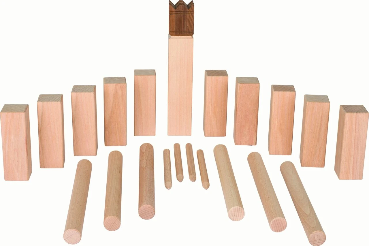 Goki 56686 Wikingerspiel Kubb, Im Baumwollbeutel, Goki Nature König: 4,5 X 4,5 X 25 Cm, Holz, 21 Teile 3 Goki 56686 Wikingerspiel Kubb, Im Baumwollbeutel, Goki Nature König: 4,5 X 4,5 X 25 Cm, Holz, 21 Teile