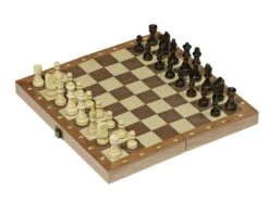 Goki 56921 Schachspiel In Holzklappkassette