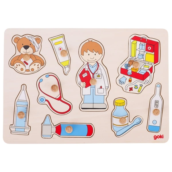 Steckpuzzle Besuch Beim Arzt (goki 57748) 3 Steckpuzzle Besuch Beim Arzt (goki 57748)