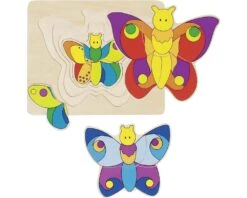 Goki 57899 Schichtenpuzzle Schmetterling