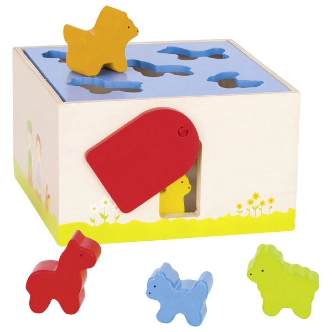 GOKI 58665 Sort Box Bauernhoftiere 16,5 X 16 X 9,5 Cm, Holz, 5 Tiere 3 GOKI 58665 Sort Box Bauernhoftiere 16,5 X 16 X 9,5 Cm, Holz, 5 Tiere