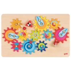 GOKI 58782 Das Große Zahnradspiel 21 X 33 Cm, Holz, 16 Teile