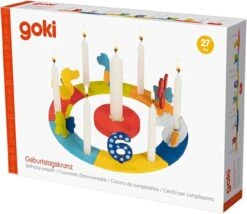 GOKI 60849 Geburtstagskranz Drachen Ø= 25 Cm, Holz, 27 Teile -Goki Verkaufsgeschäft goki 60849 geburtstagskranz drachen 25 cm holz 27 teile 3