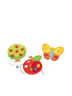 GOKI, Fädelset Obstgarten 3 MotiveApfel Baum Schmetterling