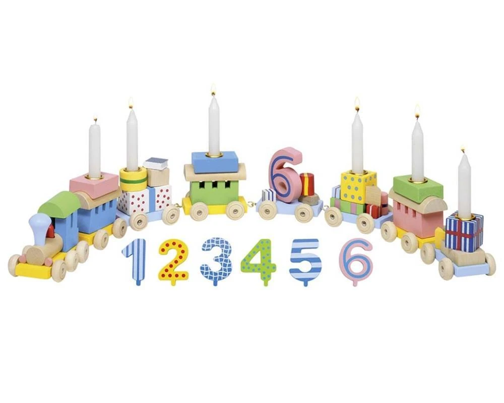 Goki GK106 Geburtstagszug, Lok Mit 7 Anhängern 4 Goki GK106 Geburtstagszug, Lok Mit 7 Anhängern – Bild 2