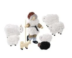 Goki SO201 Biegepuppen Schäfer Mit Herde