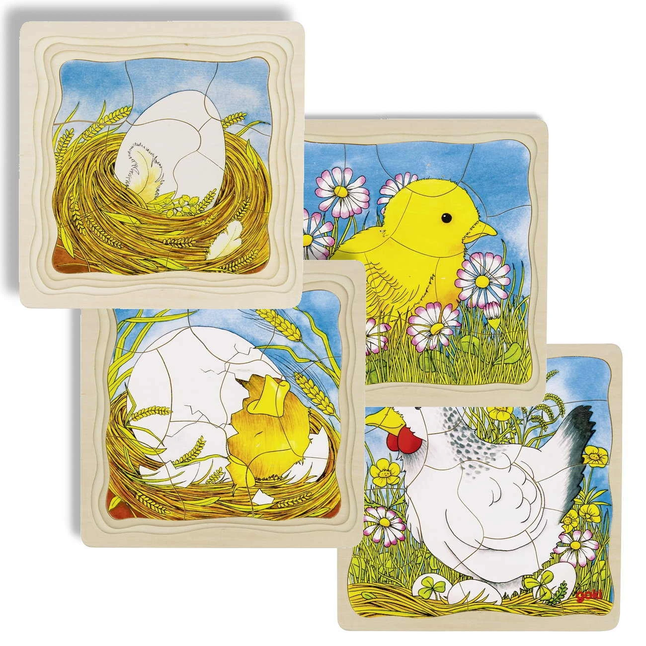 Schichtenpuzzle Das Huhn (goki) 3 Schichtenpuzzle Das Huhn (goki)